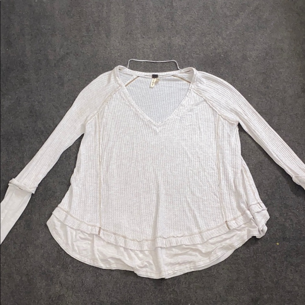 Free People Long sleeve thermal v neck shirt